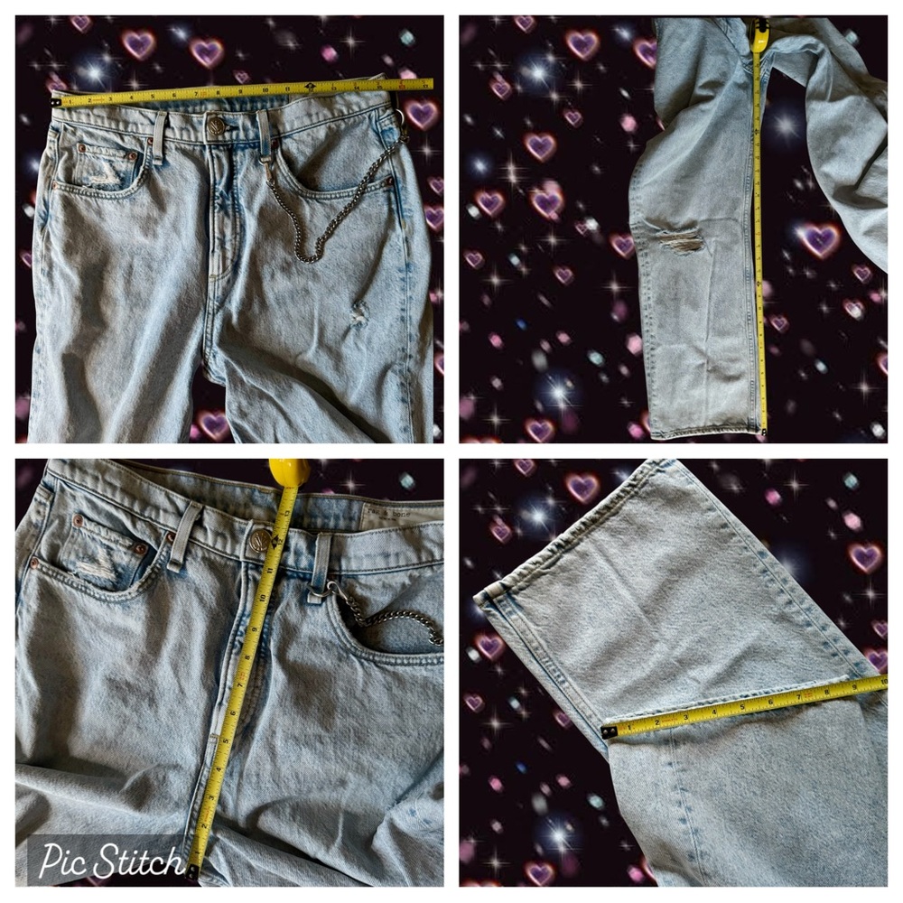 Rag And Bone Ruth Super High Rise Chain Jeans Sz 30 90s Denim Pants Grunge - Picture 15 of 16
